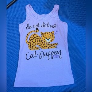 RAINFOREST CAFE Lavender Cat Nap Tank Top